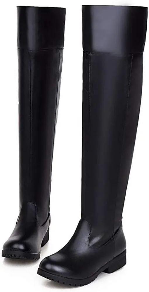 Han shan Cosplay Boots Shoes Unisex Knee High Riding Boots Leather Tall Boots