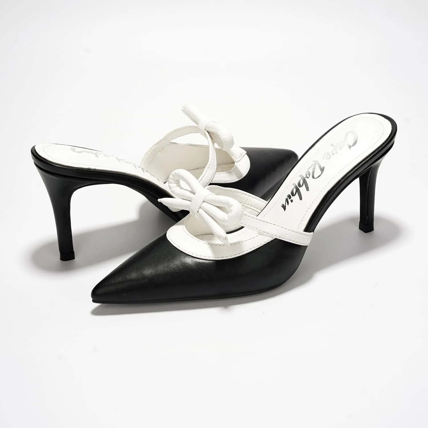 Hanny Elegant Bow Kitten Heels - Classy Women's Mules