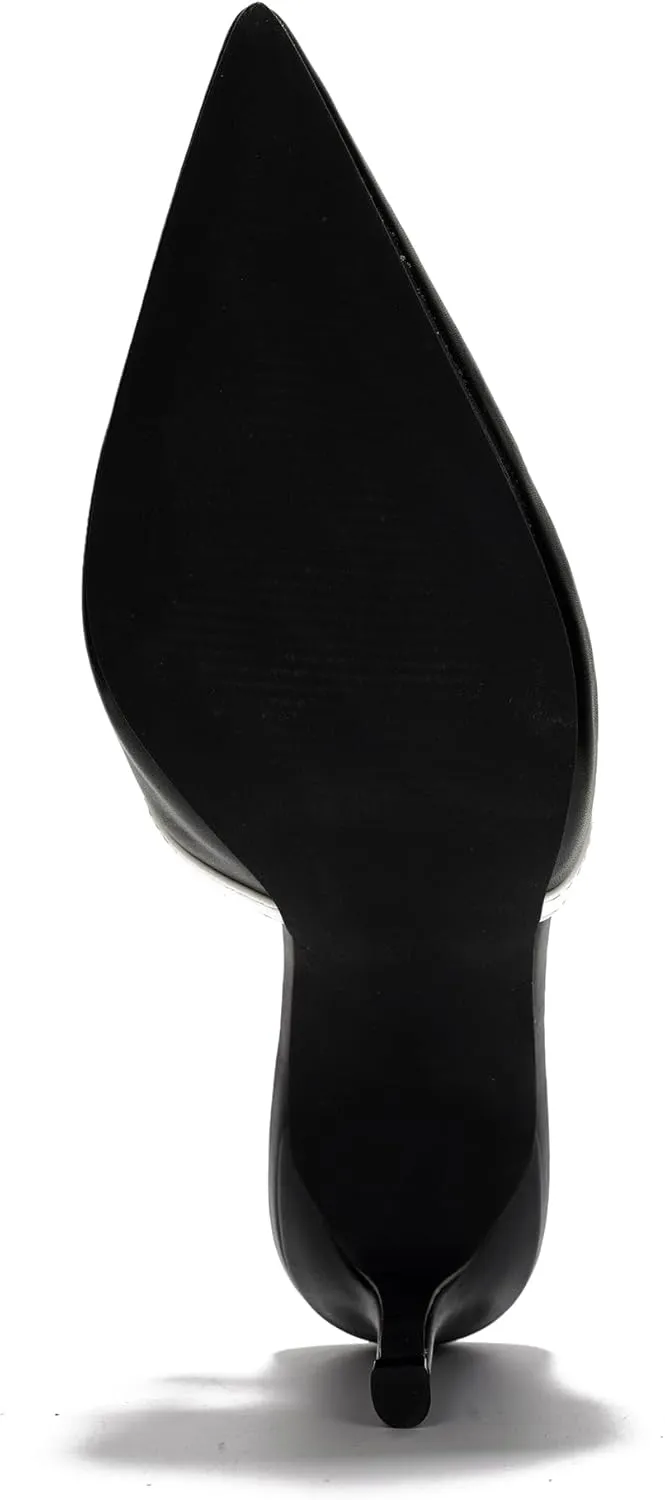 Hanny Elegant Bow Kitten Heels - Classy Women's Mules