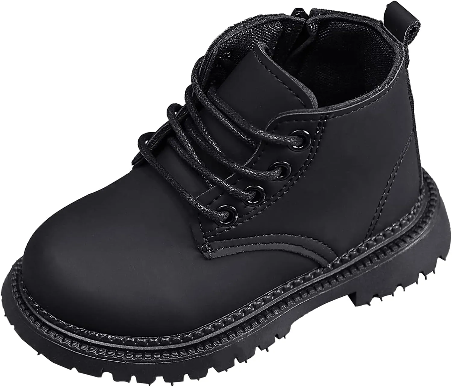 Happy Cherry Baby Work Boots Autumn Fashion Leather Lace-Up Boots Soft Flat Ankle Snow Boots