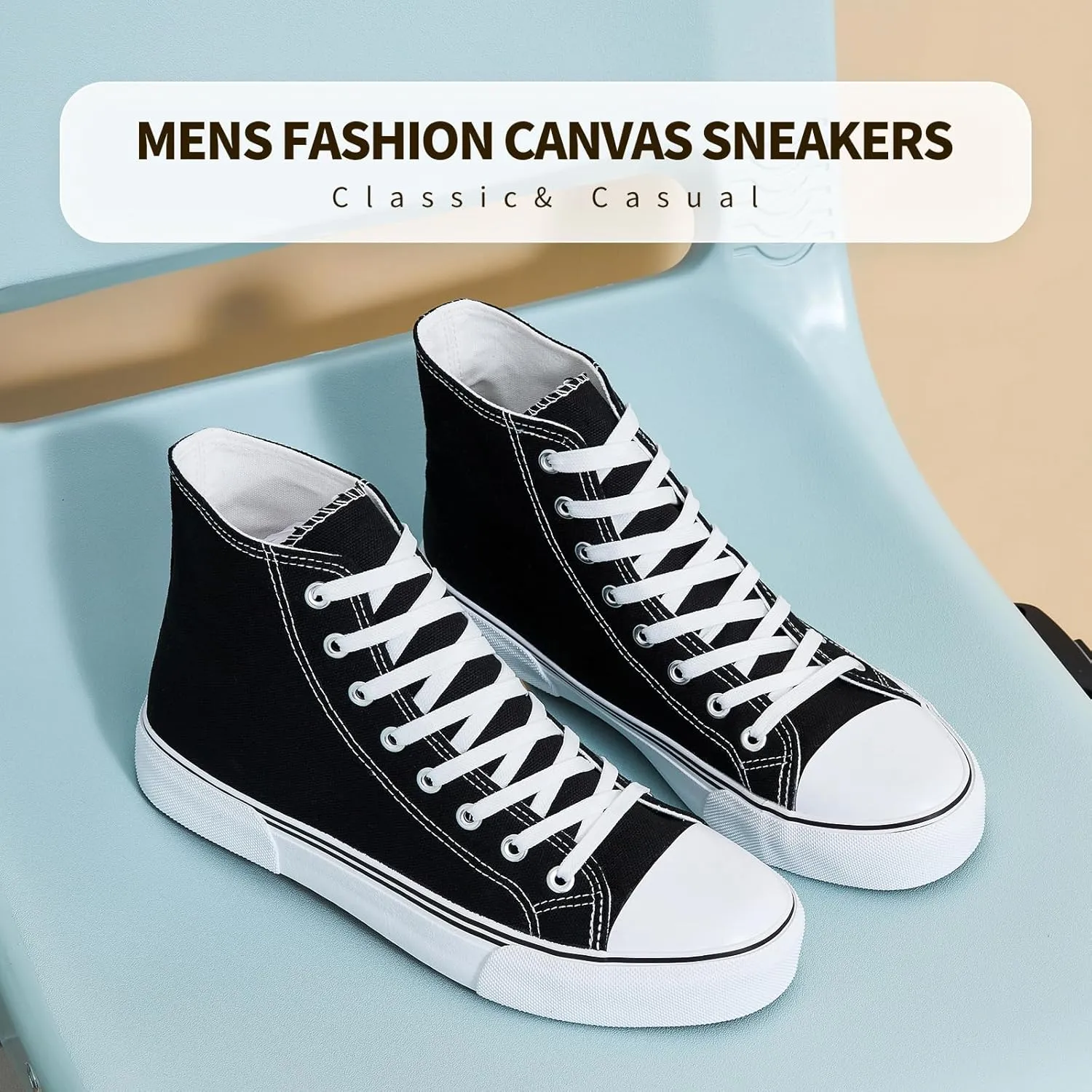 hash bubbie Unisex Fashion High top Sneakers Womens Classic High Tops Canvas Shoes Casual Tennis Shoes for Men