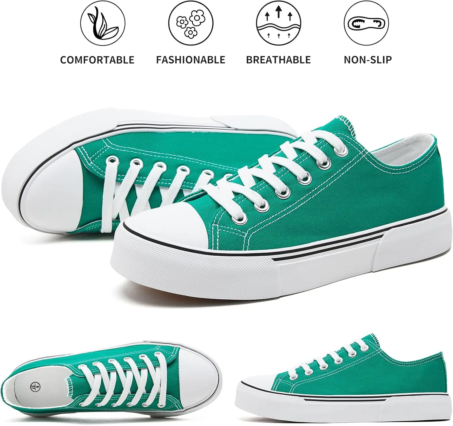 hash bubbie White Sneakers for Women Low Top Canvas Shoes Womens Canvas Sneakers Women's Fashion Sneakers Slip on Casual Tennis Shoes