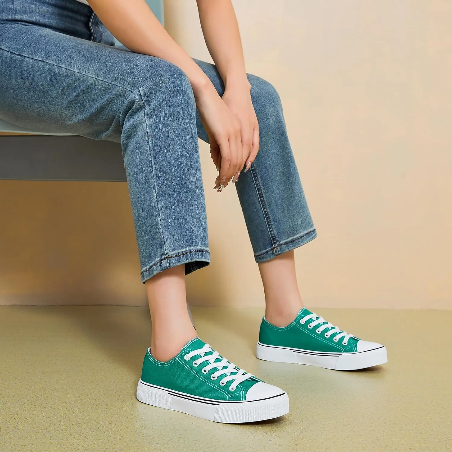hash bubbie White Sneakers for Women Low Top Canvas Shoes Womens Canvas Sneakers Women's Fashion Sneakers Slip on Casual Tennis Shoes
