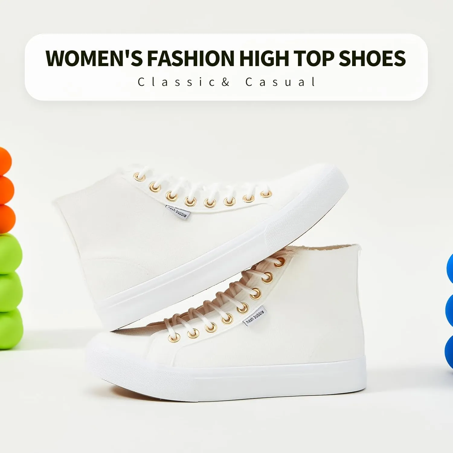 hash bubbie Women's High Top Sneakers Lace up Fashion Sneakers Suede High Tops Shoes Tennis Shoes