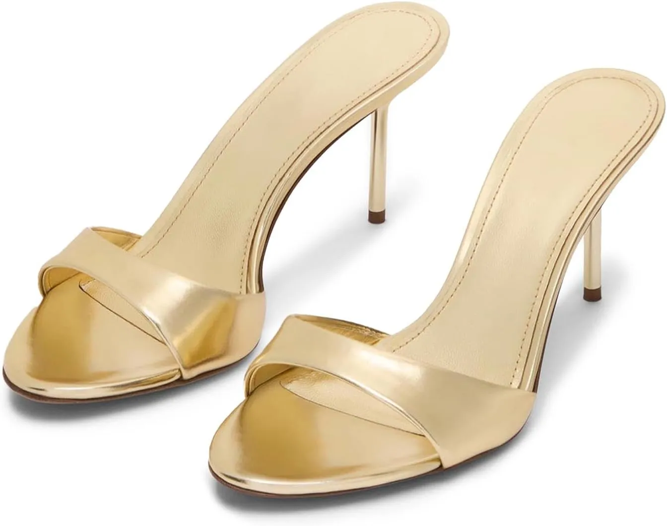 heelchic Women’s High Stilettos Heels Slip on Heeled Slides Sandals, Open Pointed Toe Mules for Women Sexy Dress Pumps Prom Dance Shoes