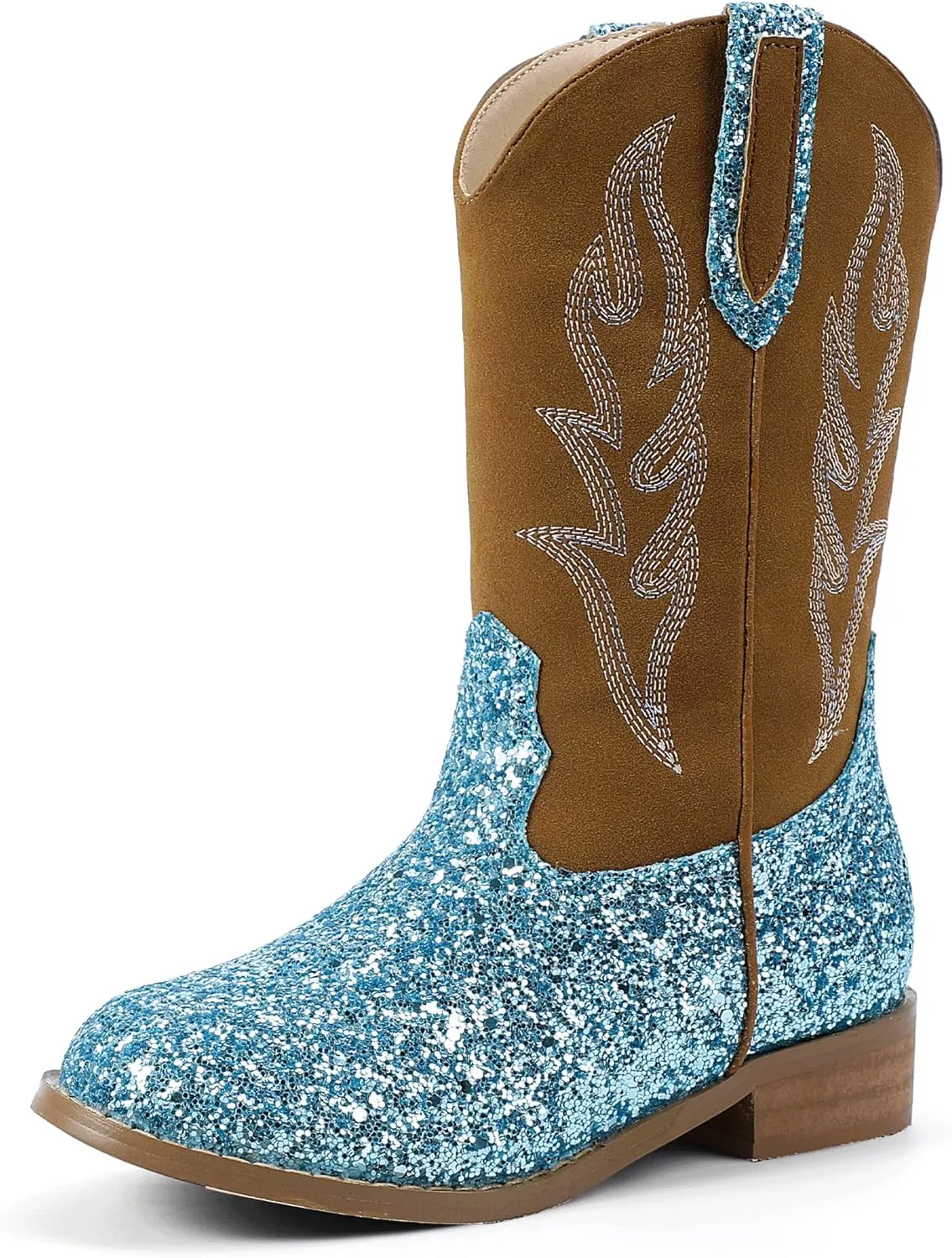 Hehainom Girls Cowgirl Boots for Toddler Cowgirl Booties Little Big Kids Western Mid Calf Riding Shoes Boys Cowboy Boots