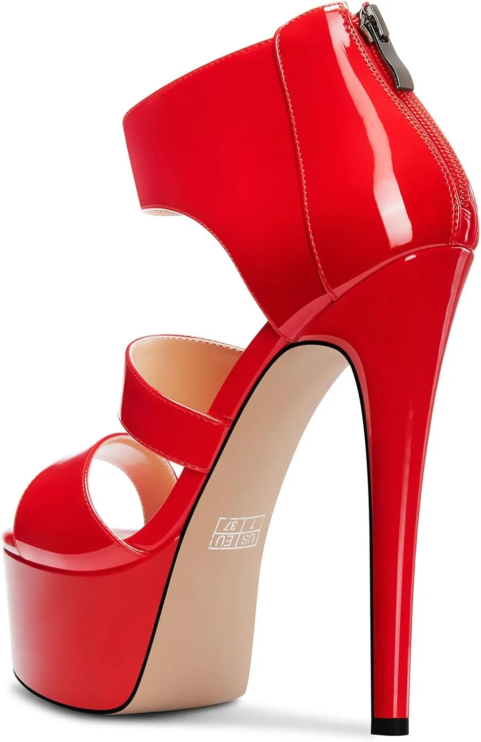 HEUIVZAR Womens Stiletto High Platform Heel Open Toe Ankle Strap Zipper Sandals Prom Party Dress Gladiator Shoes 5.9 Inches Heels