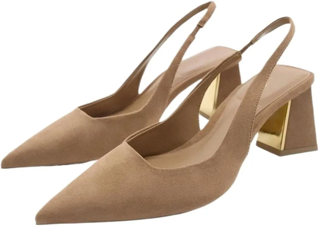 High Heels Women's Vintage Platform Heels Casual Light Toe Mules for Office Wear Black