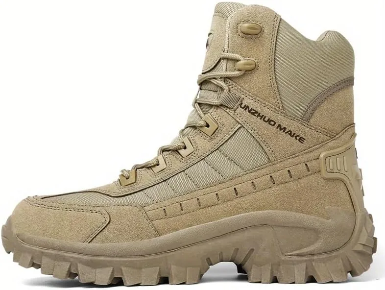 High-Top Hiking Boots for Adventures Men's High-Top Hiking Boots - Durable, Non-Slip, Lace-Up for Outdoor Adventures & Sports