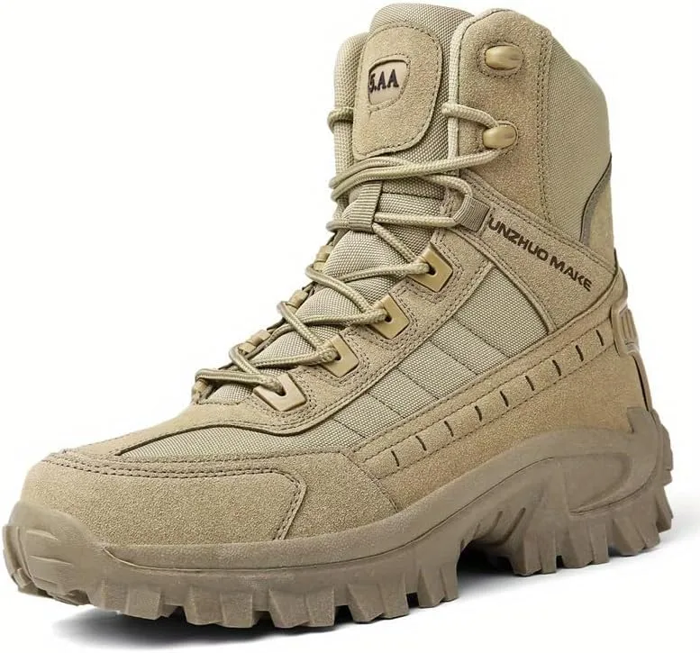High-Top Hiking Boots for Adventures Men's High-Top Hiking Boots - Durable, Non-Slip, Lace-Up for Outdoor Adventures & Sports
