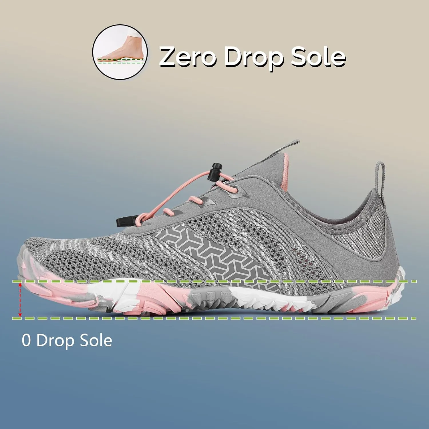 HiGropcore Barefoot Shoes Women Men Hike Minimalist Shoes Wide Toe Box Zero Drop Grounded Footwear for Hiking Walking Daily Wear