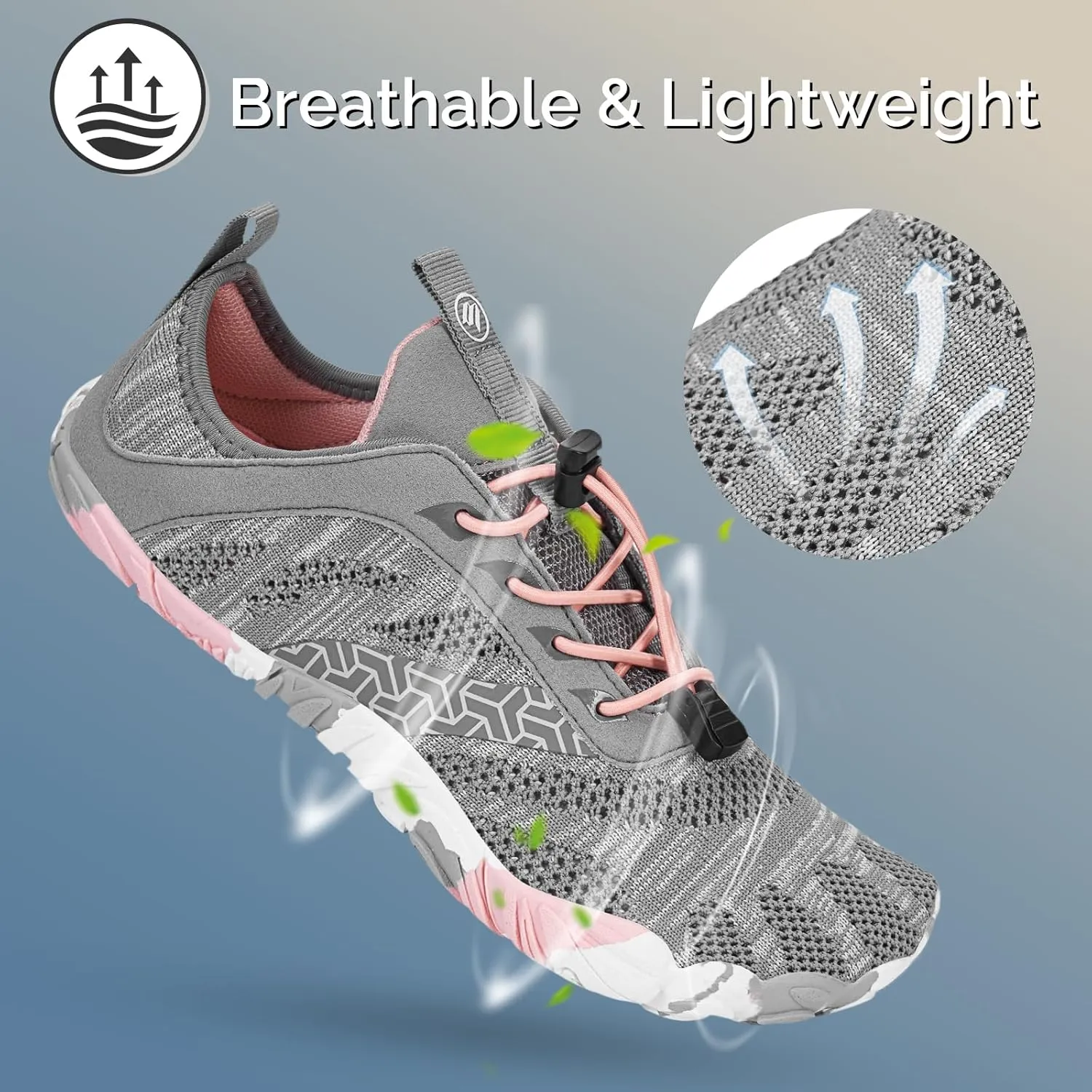 HiGropcore Barefoot Shoes Women Men Hike Minimalist Shoes Wide Toe Box Zero Drop Grounded Footwear for Hiking Walking Daily Wear