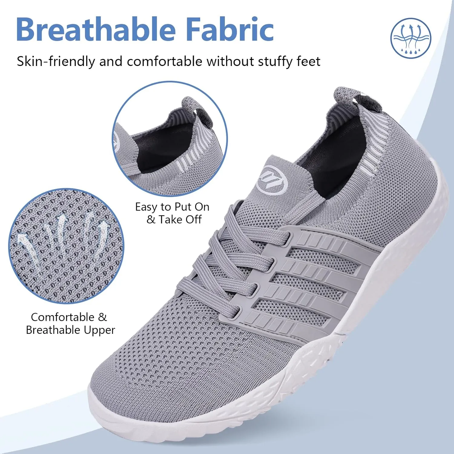 Hike Barefoot Shoes Wide Toe Box Shoes for Women Men Footwear, Minimalist Zero Drop Non-Slip Walking Sneakers, Lightweight Comfortable Casual Shoe Training Running Gym Fashion Sneakers