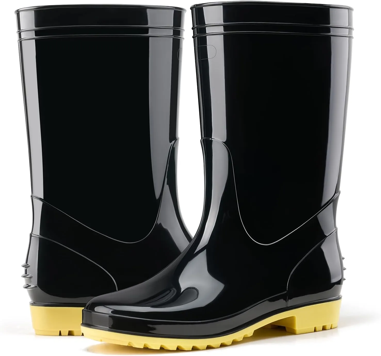 HISEA Men's Rain Boots Waterproof, Garden Fishing Outdoor Work PVC Boots, Durable Slip Resistant Boots for Agriculture and Industrial Working