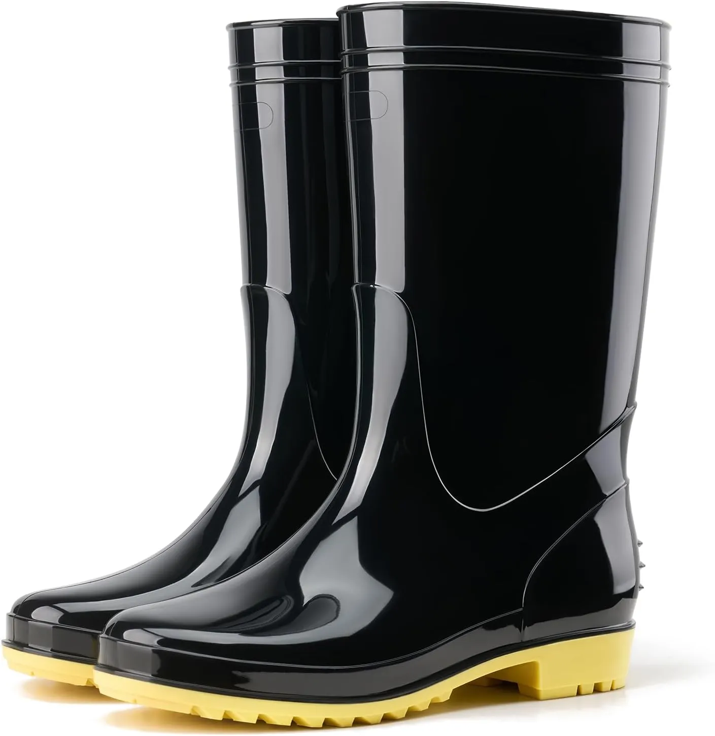HISEA Men's Rain Boots Waterproof, Garden Fishing Outdoor Work PVC Boots, Durable Slip Resistant Boots for Agriculture and Industrial Working