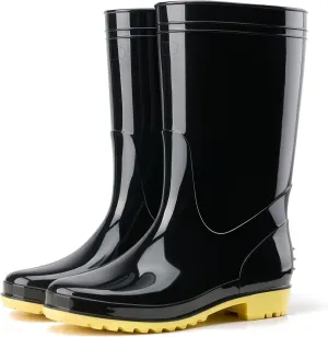 HISEA Men's Rain Boots Waterproof, Garden Fishing Outdoor Work PVC Boots, Durable Slip Resistant Boots for Agriculture and Industrial Working
