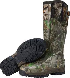 HISEA Rubber Rain Boots for Men, Waterproof Insulated Neoprene Hunting Boots, Durable Anti-Slip Outdoor Mud Boots for Hunting Gardening Farming Fishing Yard Working, Adjustable Calf