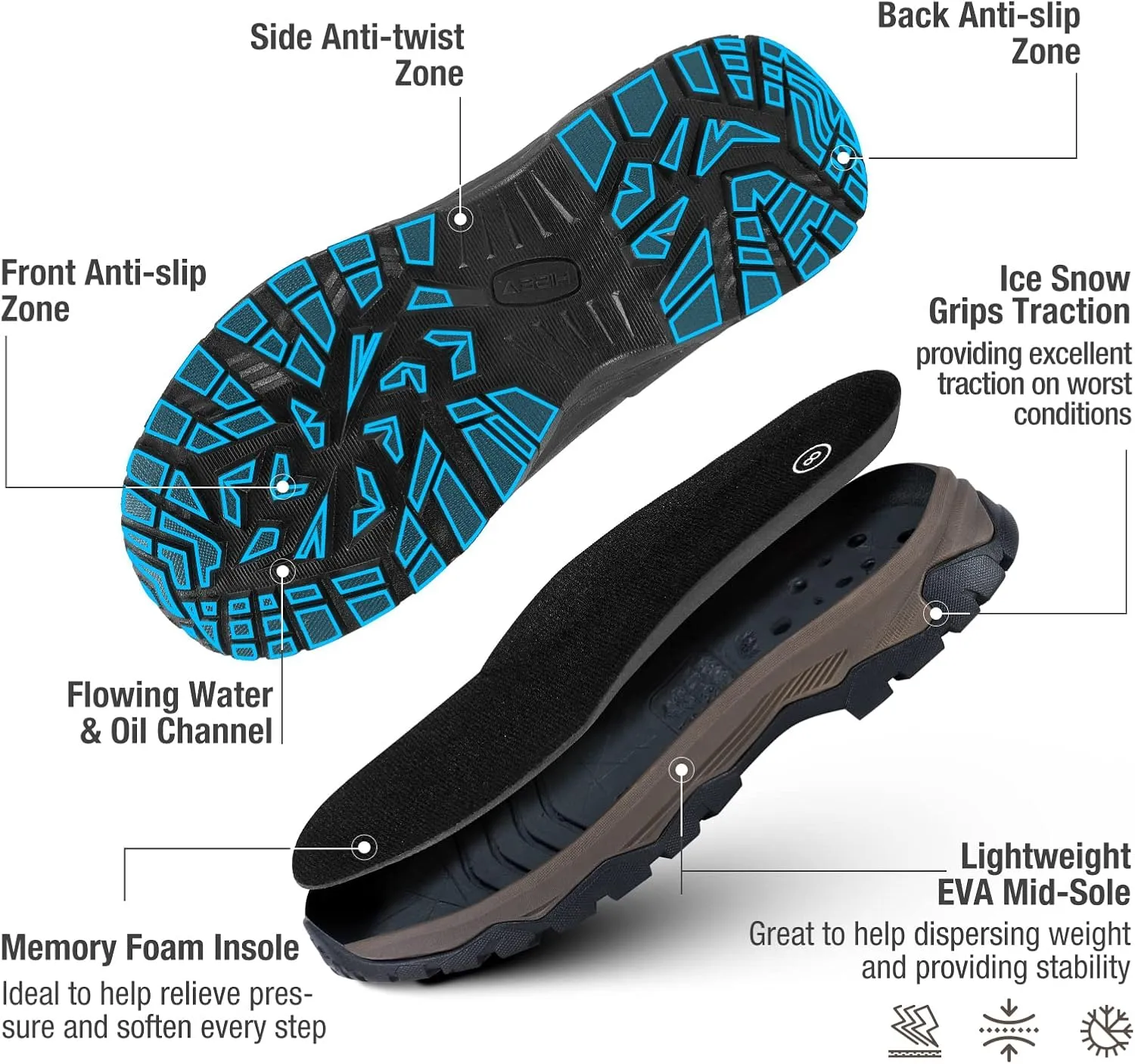 HISEA Upgraded Excursion Pro Men's Rain Boots, Ankle Height Rubber Hunting Boots Waterproof Insulated Neoprene Boots Durable Outdoor Mud Booties for Hunting Gardening Farming Fishing and Yard Work