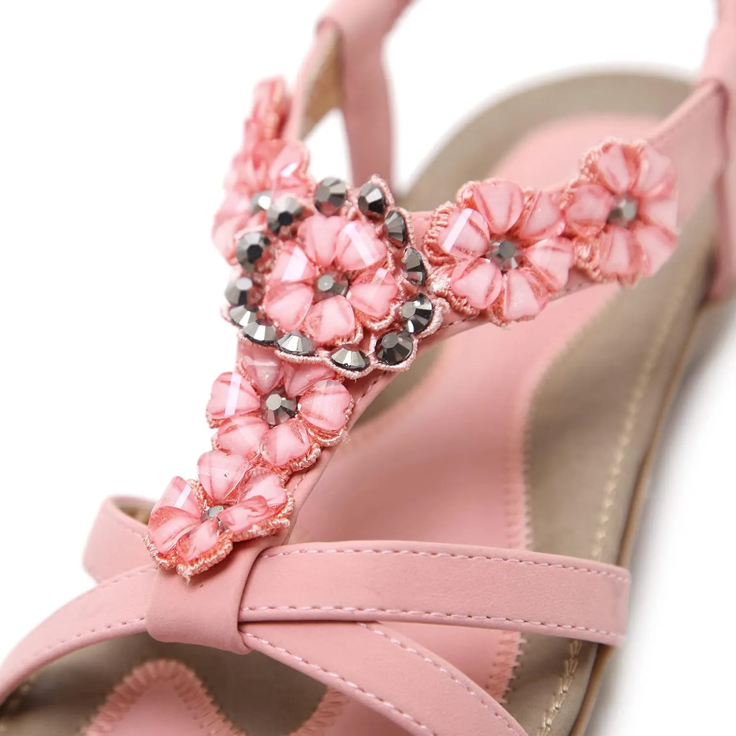 HNGHOU Women's Sandals Flat Summer Fashion Bohemia Elegant Flat Shoes Casual Comfortable Cute Ladies Sandals