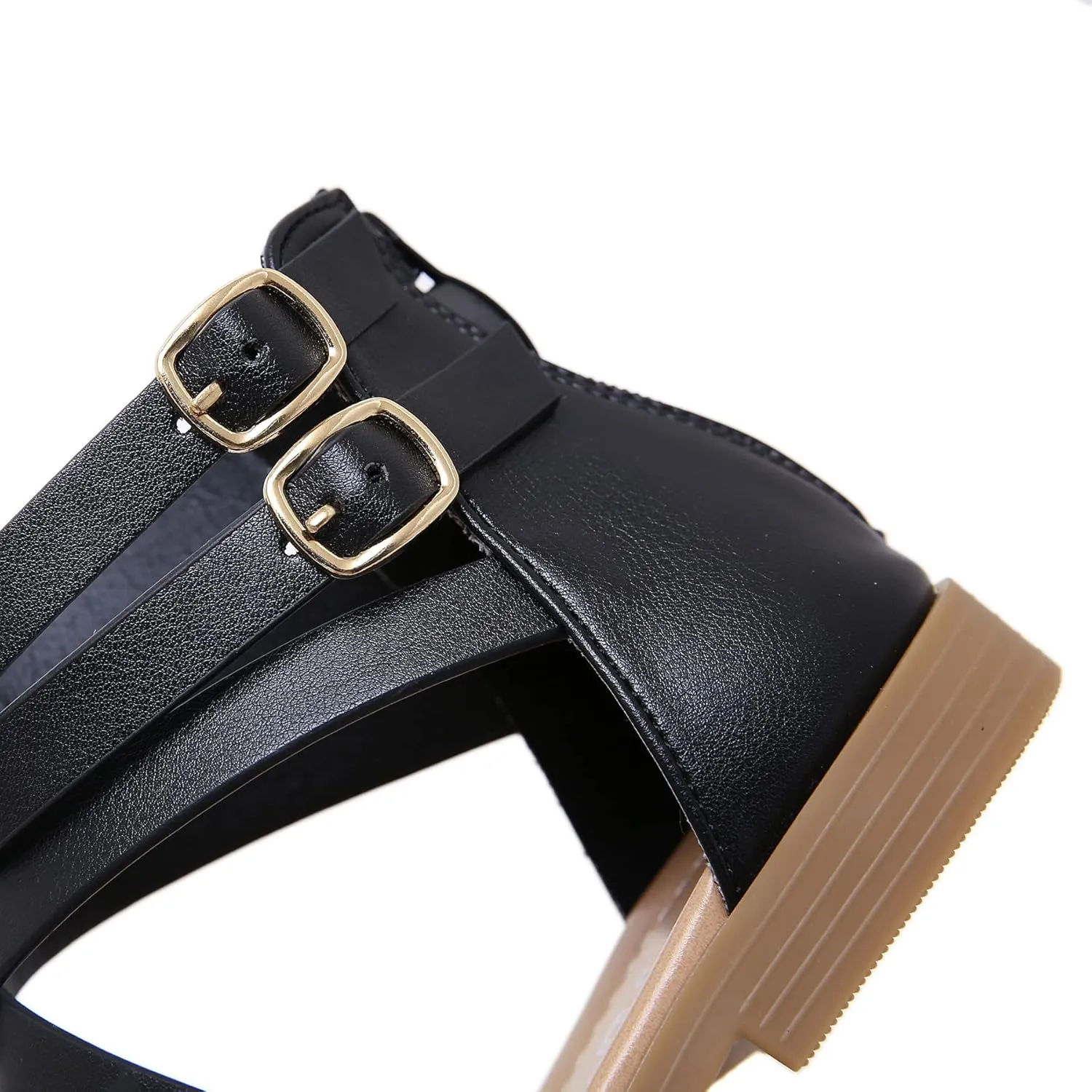 HNGHOU Women's Travel Flat Sandals Summer Casual Rhinestone Roman Flat Sandals Summer Shoes