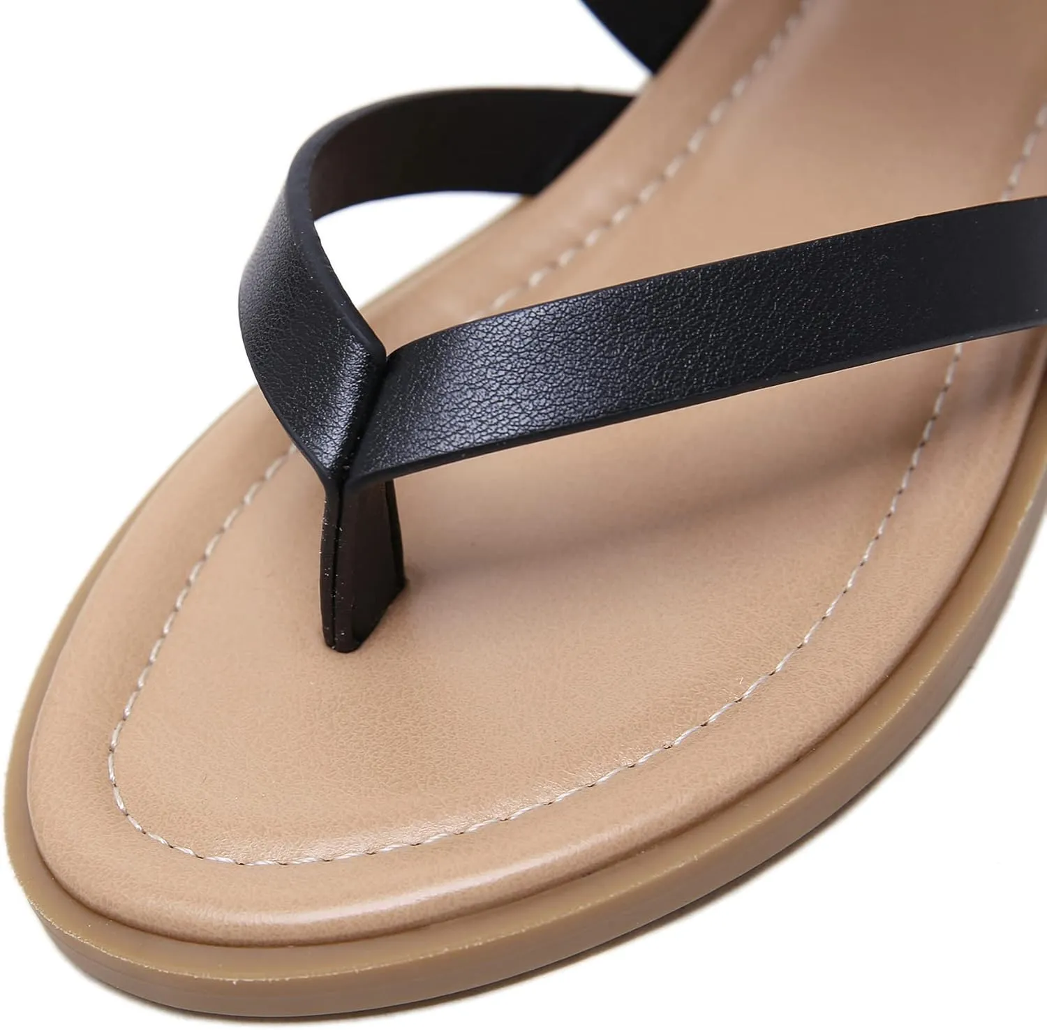 HNGHOU Women's Travel Flat Sandals Summer Casual Rhinestone Roman Flat Sandals Summer Shoes