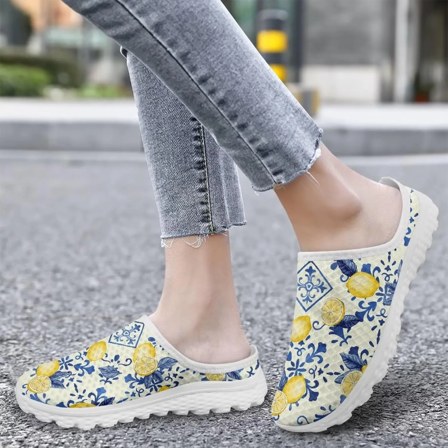 Howilath Women's Slip On Mules Shoes Closed Toe Sandals Backless Low Wedge Slides Clogs Breathable Walking Shoes US Size 6-13.5