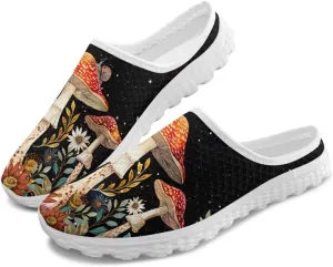 Howilath Women's Slip On Mules Shoes Closed Toe Sandals Backless Low Wedge Slides Clogs Breathable Walking Shoes US Size 6-13.5
