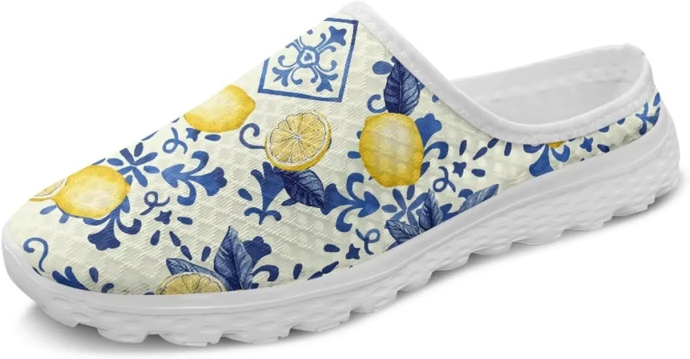 Howilath Women's Slip On Mules Shoes Closed Toe Sandals Backless Low Wedge Slides Clogs Breathable Walking Shoes US Size 6-13.5