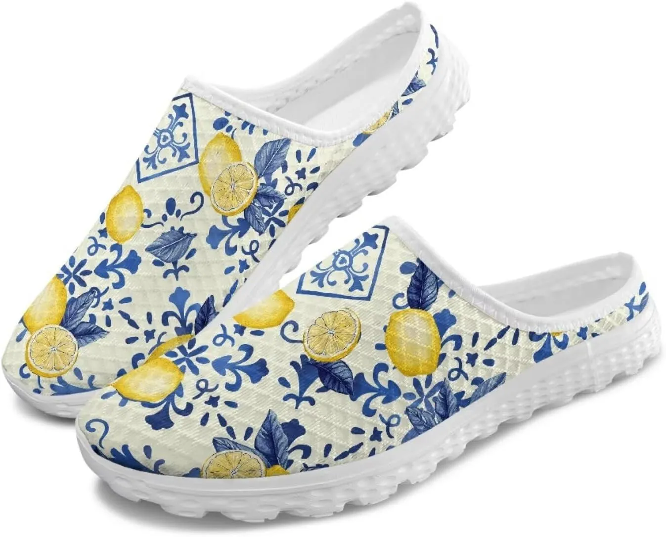Howilath Women's Slip On Mules Shoes Closed Toe Sandals Backless Low Wedge Slides Clogs Breathable Walking Shoes US Size 6-13.5