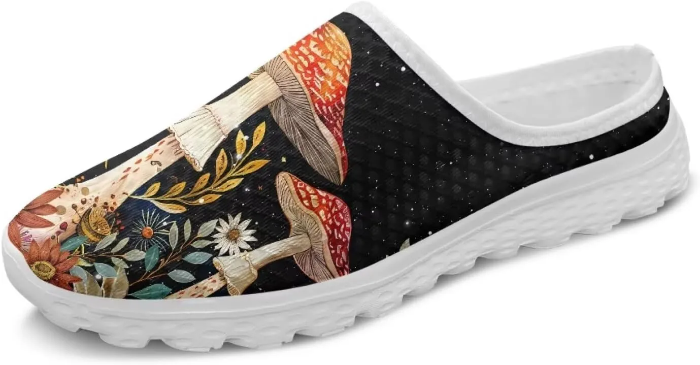 Howilath Women's Slip On Mules Shoes Closed Toe Sandals Backless Low Wedge Slides Clogs Breathable Walking Shoes US Size 6-13.5
