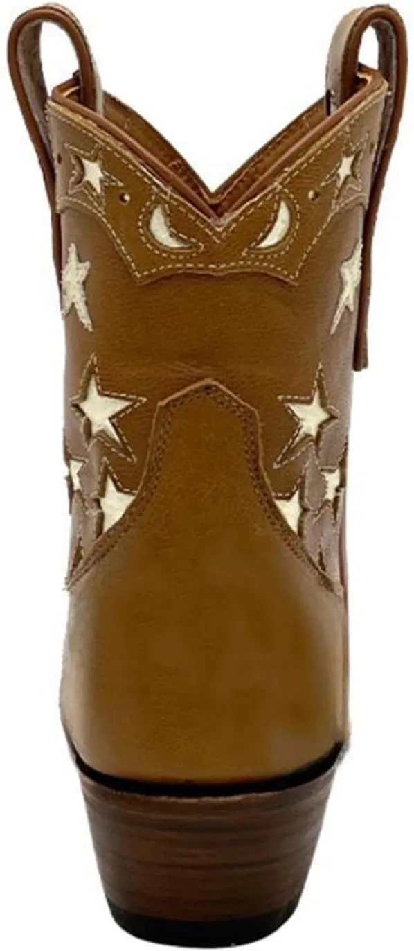 Huntarry Heart Boots for Women Red Cowboy Boots Embroidered Inlay Heart Knee High Round Toe Boots Chunky Heel Cowgirl Boots Valentines Day Boots