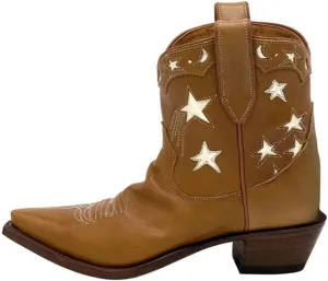 Huntarry Heart Boots for Women Red Cowboy Boots Embroidered Inlay Heart Knee High Round Toe Boots Chunky Heel Cowgirl Boots Valentines Day Boots