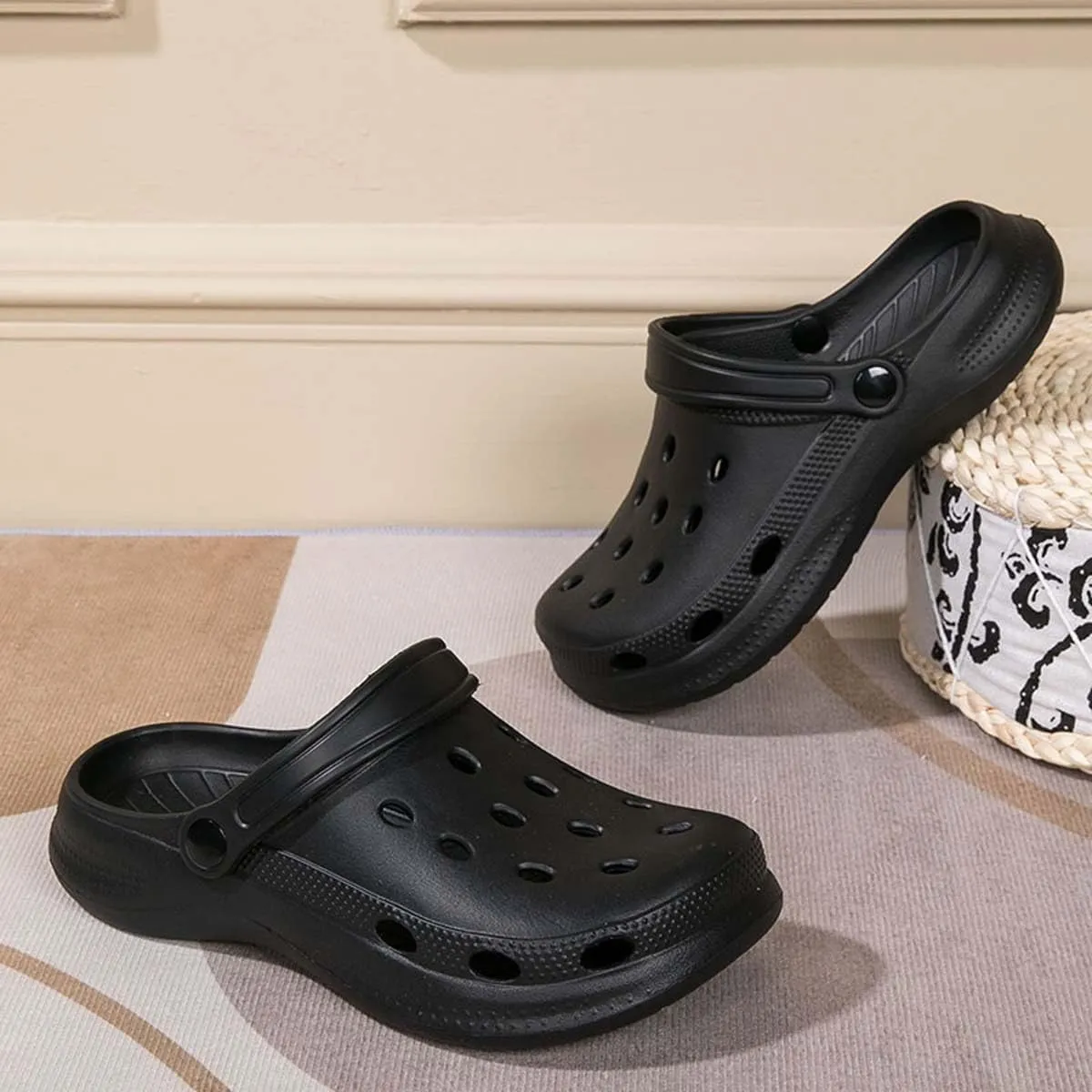 HYDLONGR Men's Women's Lightweight Breathable Garden Sandals Quick-Drying Beach Slippers Non-Slip Mules Clogs Shoes