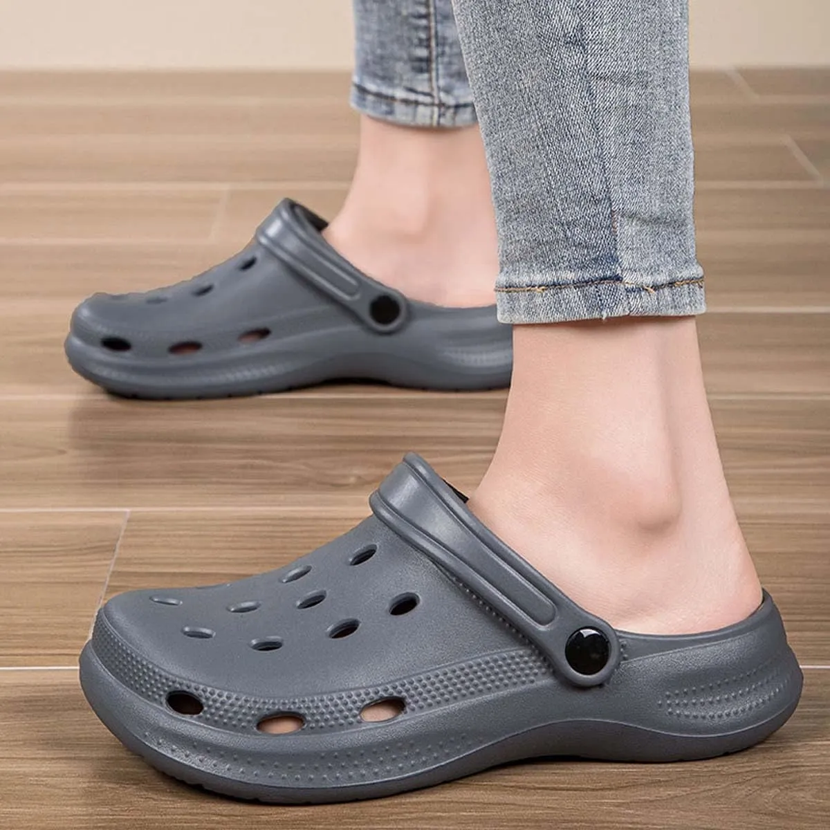 HYDLONGR Men's Women's Lightweight Breathable Garden Sandals Quick-Drying Beach Slippers Non-Slip Mules Clogs Shoes