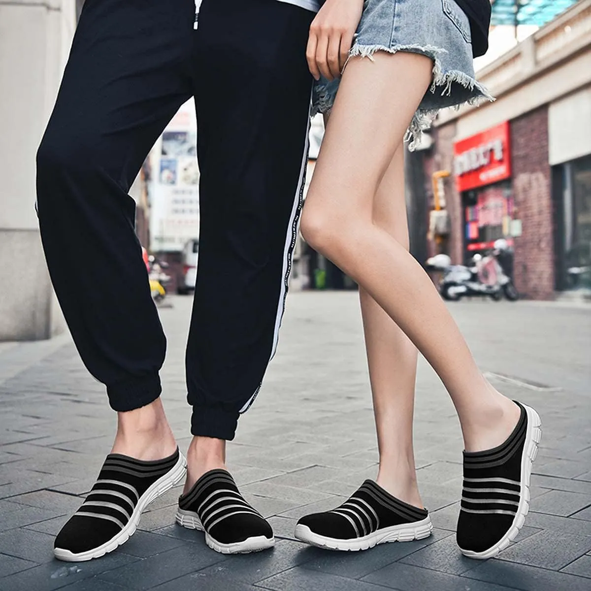 HYDLONGR Men's Women's Lightweight Breathable Knitted Mesh Upper Garden Sandals Quick-Drying Slippers Mules Clogs Shoes Indoor Outdoor