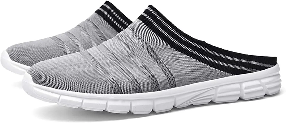 HYDLONGR Men's Women's Lightweight Breathable Knitted Mesh Upper Garden Sandals Quick-Drying Slippers Mules Clogs Shoes Indoor Outdoor