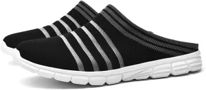 HYDLONGR Men's Women's Lightweight Breathable Knitted Mesh Upper Garden Sandals Quick-Drying Slippers Mules Clogs Shoes Indoor Outdoor