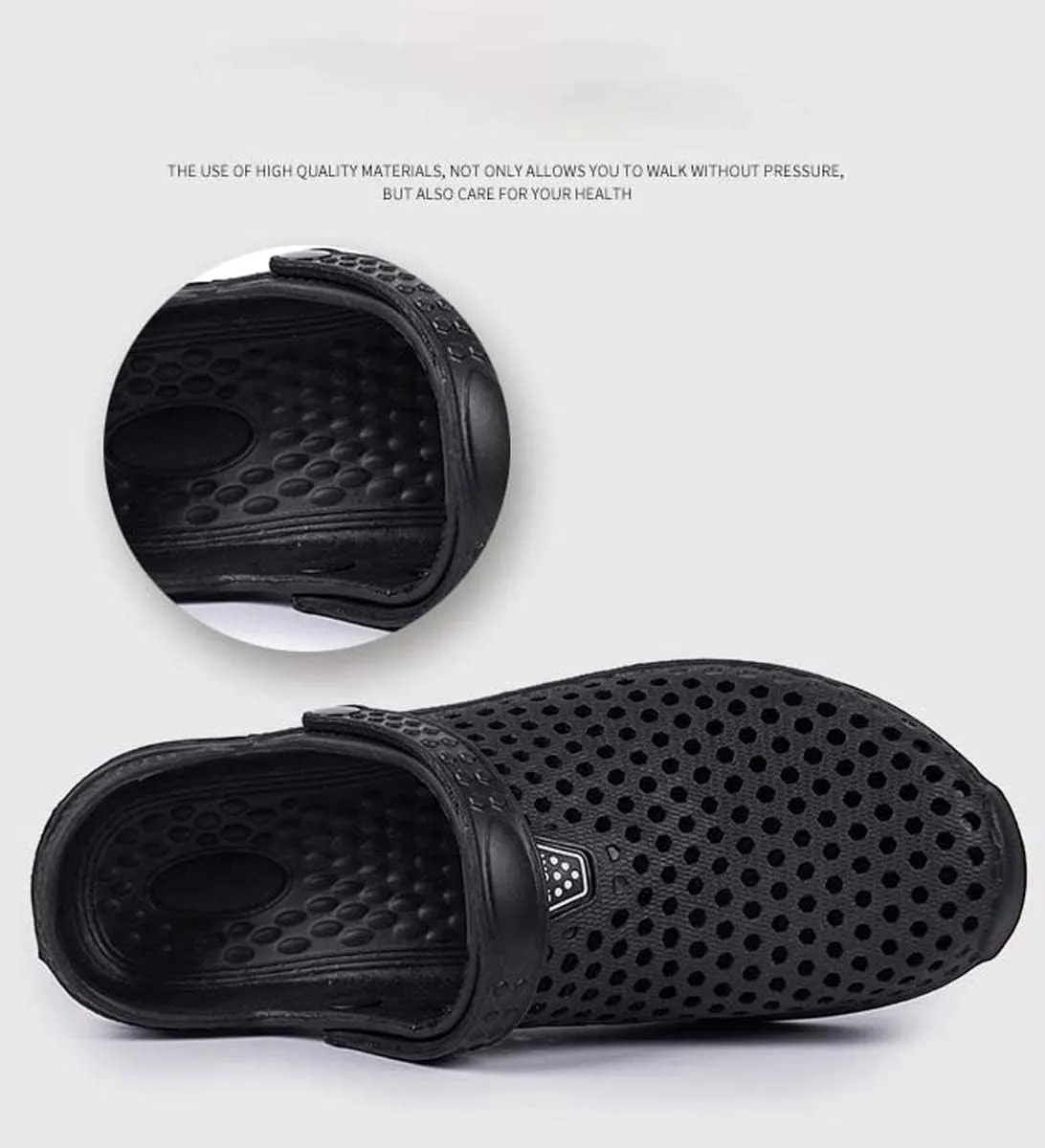 HYDLONGR Men's Women's Lightweight Breathable Non-Slip Garden Shoes Quick-Drying Beach Sandals Non-Slip Water Play Slippers Clogs Mules Shoes