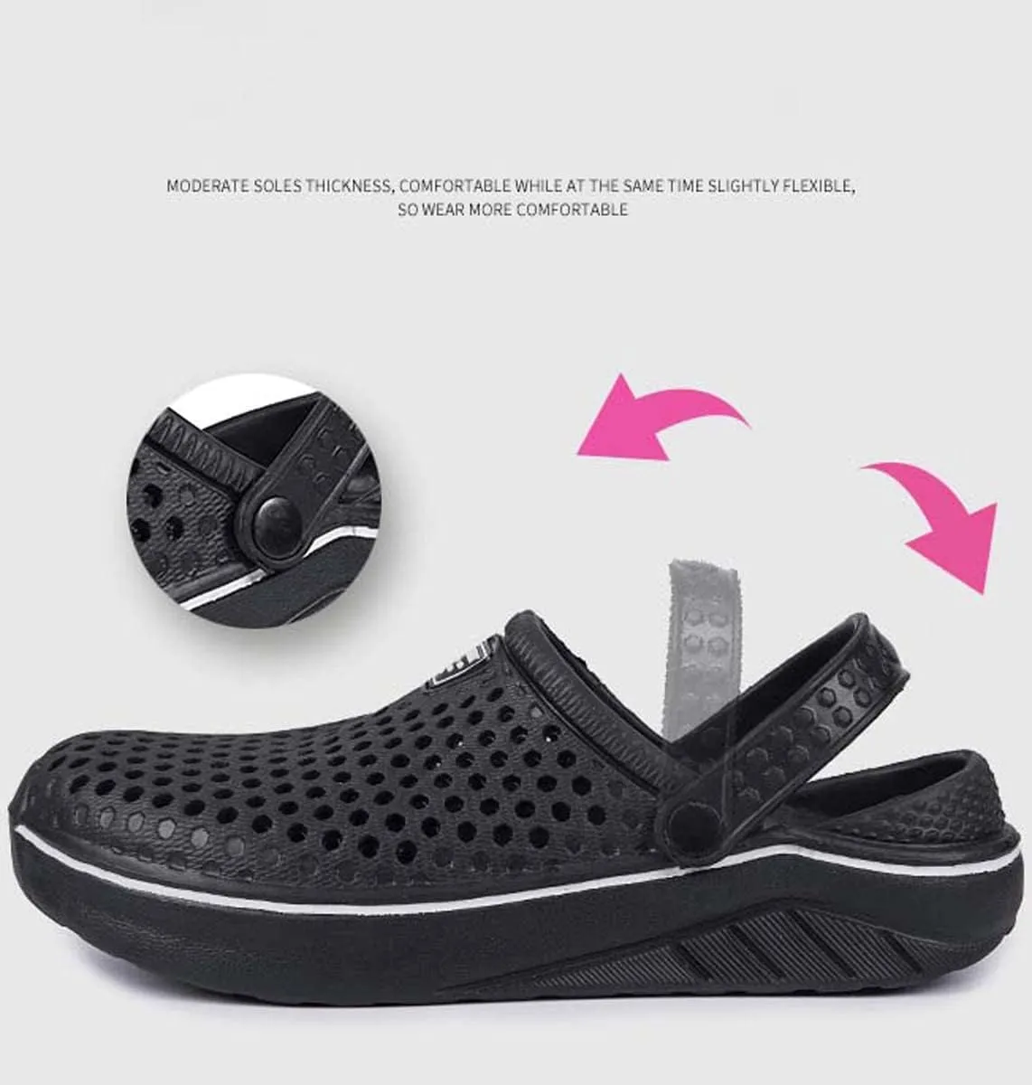 HYDLONGR Men's Women's Lightweight Breathable Non-Slip Garden Shoes Quick-Drying Beach Sandals Non-Slip Water Play Slippers Clogs Mules Shoes