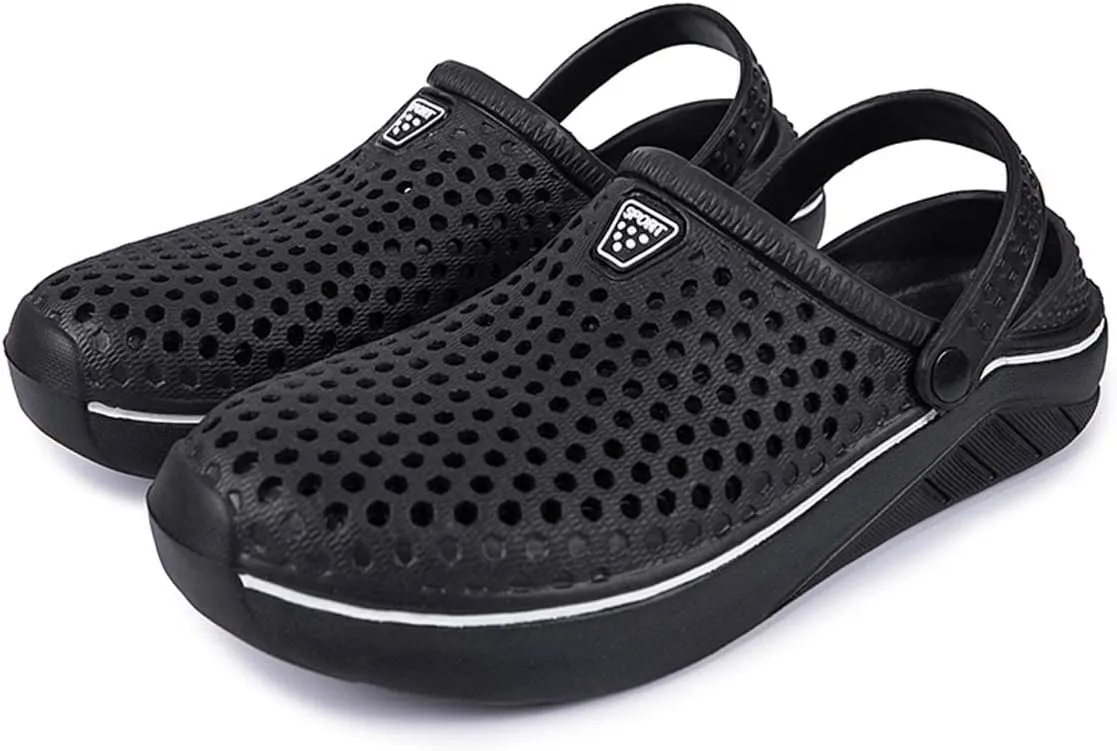 HYDLONGR Men's Women's Lightweight Breathable Non-Slip Garden Shoes Quick-Drying Beach Sandals Non-Slip Water Play Slippers Clogs Mules Shoes
