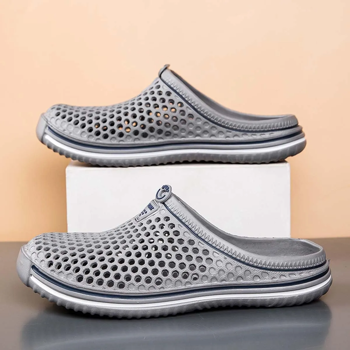 HYDLONGR Men's Women's Lightweight Breathable Non-Slip Garden Shoes Quick-Drying Beach Sandals Non-Slip Water Play Slippers Clogs Mules Shoes