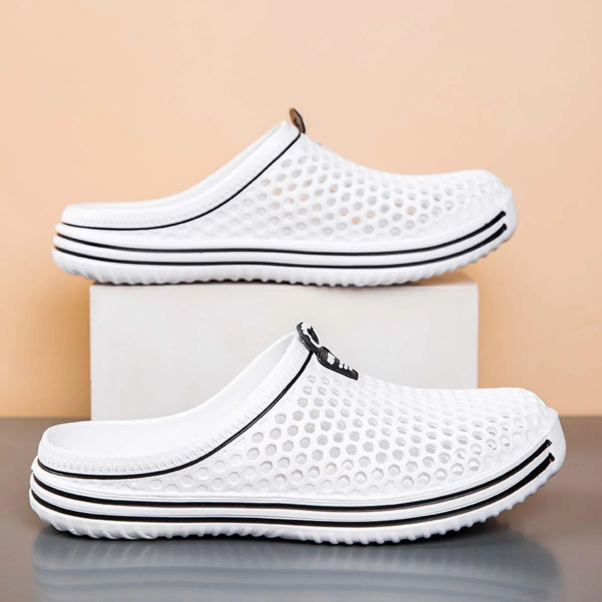 HYDLONGR Men's Women's Lightweight Breathable Non-Slip Garden Shoes Quick-Drying Beach Sandals Non-Slip Water Play Slippers Clogs Mules Shoes