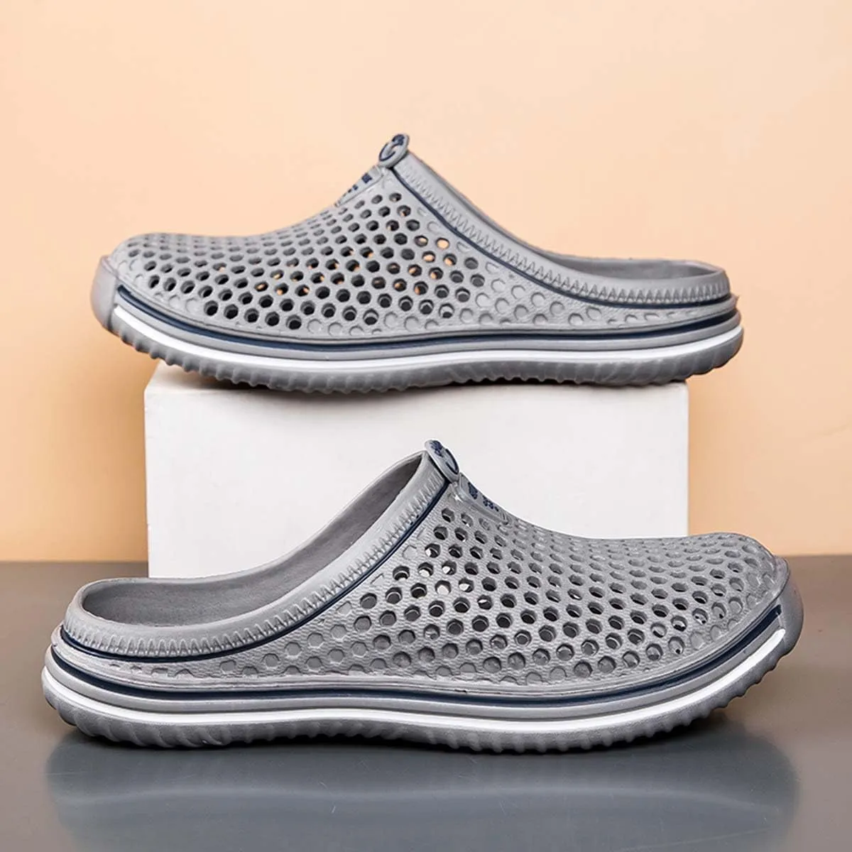 HYDLONGR Men's Women's Lightweight Breathable Non-Slip Garden Shoes Quick-Drying Beach Sandals Non-Slip Water Play Slippers Clogs Mules Shoes