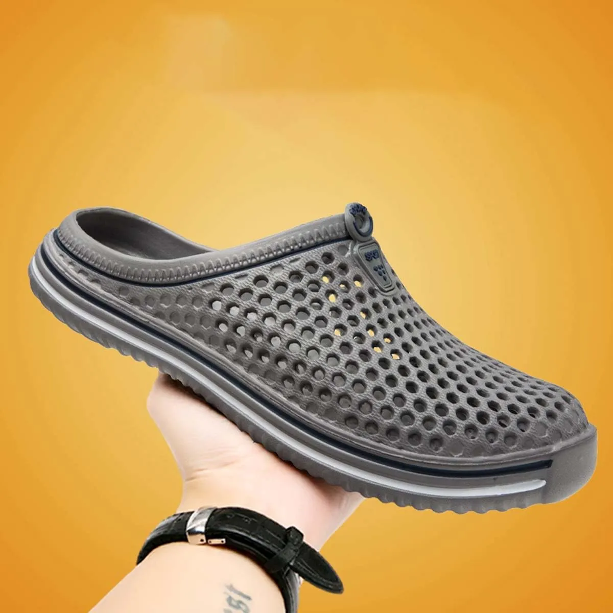 HYDLONGR Men's Women's Lightweight Breathable Non-Slip Garden Shoes Quick-Drying Beach Sandals Non-Slip Water Play Slippers Clogs Mules Shoes