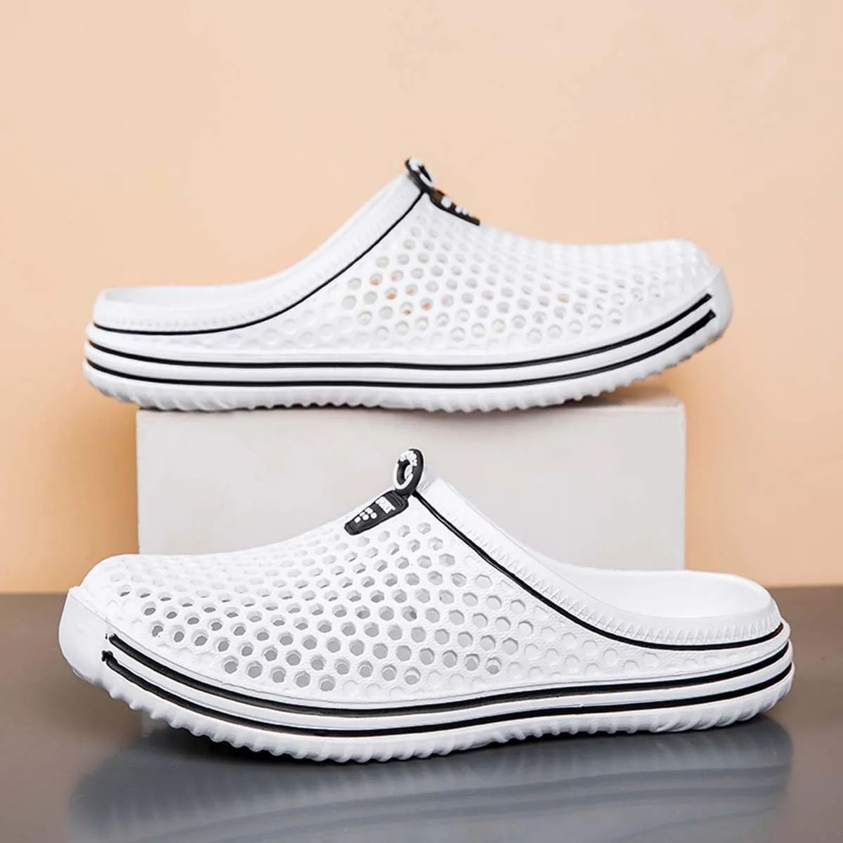 HYDLONGR Men's Women's Lightweight Breathable Non-Slip Garden Shoes Quick-Drying Beach Sandals Non-Slip Water Play Slippers Clogs Mules Shoes