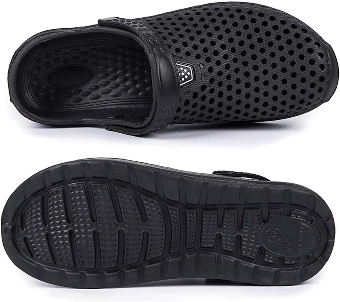 HYDLONGR Men's Women's Lightweight Breathable Non-Slip Garden Shoes Quick-Drying Beach Sandals Non-Slip Water Play Slippers Clogs Mules Shoes