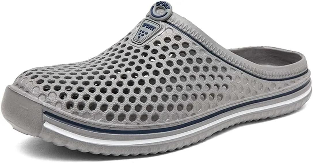 HYDLONGR Men's Women's Lightweight Breathable Non-Slip Garden Shoes Quick-Drying Beach Sandals Non-Slip Water Play Slippers Clogs Mules Shoes