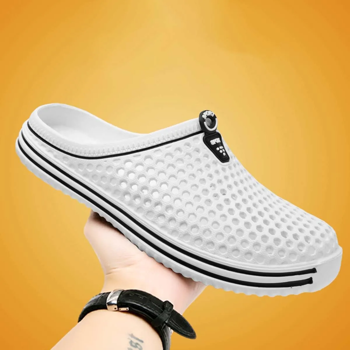 HYDLONGR Men's Women's Lightweight Breathable Non-Slip Garden Shoes Quick-Drying Beach Sandals Non-Slip Water Play Slippers Clogs Mules Shoes