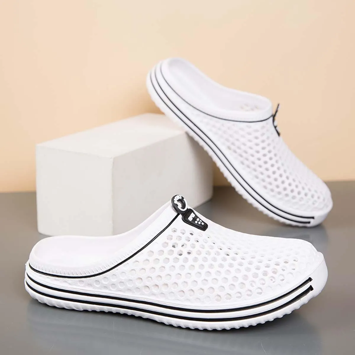 HYDLONGR Men's Women's Lightweight Breathable Non-Slip Garden Shoes Quick-Drying Beach Sandals Non-Slip Water Play Slippers Clogs Mules Shoes