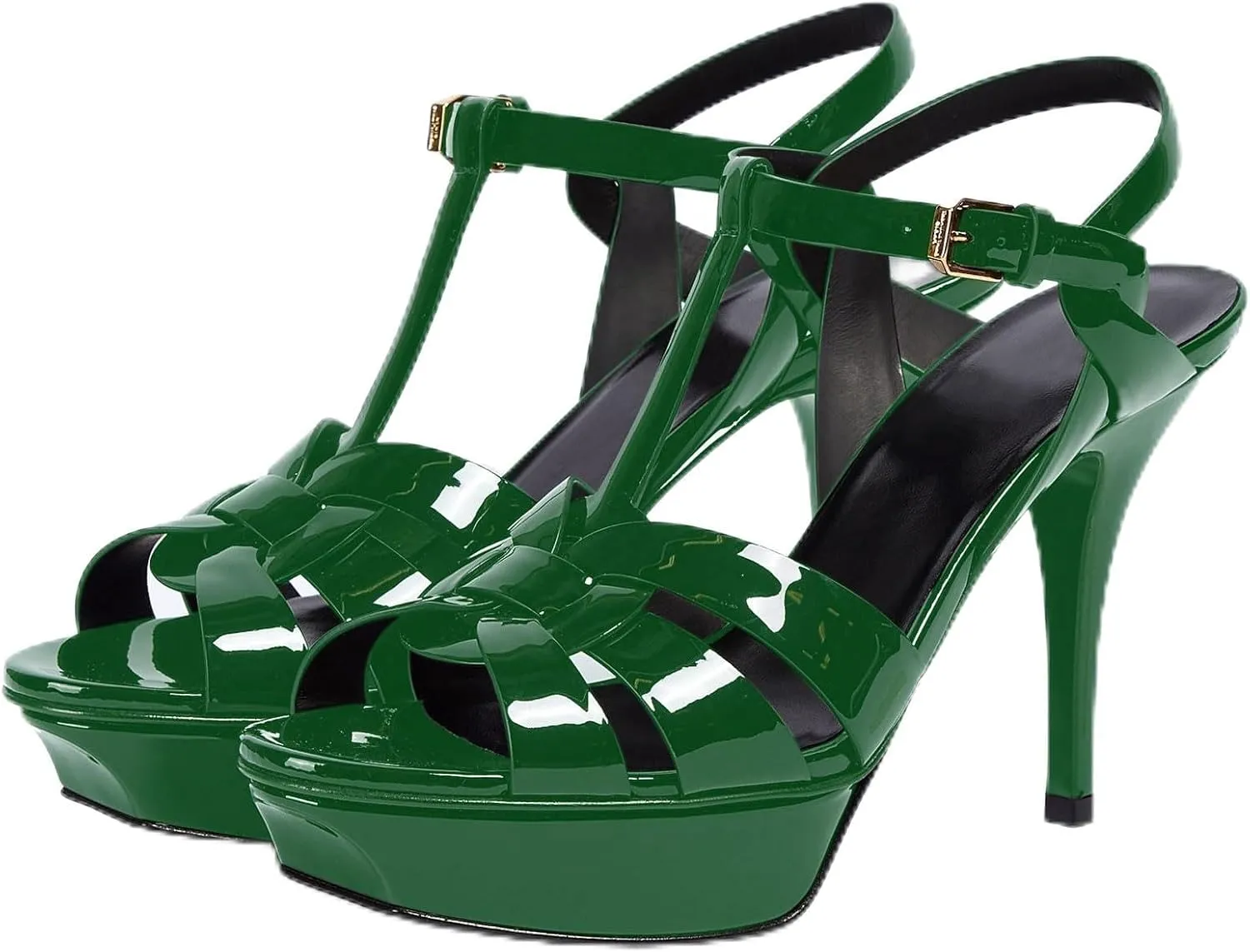 iadore Women Sexy Platform High Heel Sandals Fashion Round Toe with T Straps Buckle Shoes Comfortable Summer Sandals Size 5-12 US